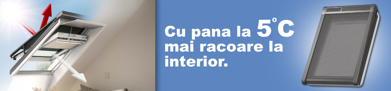 Rulou exetrior solar VELUX MSL - pana la 5 grade mai racoare la interior rulou exterior